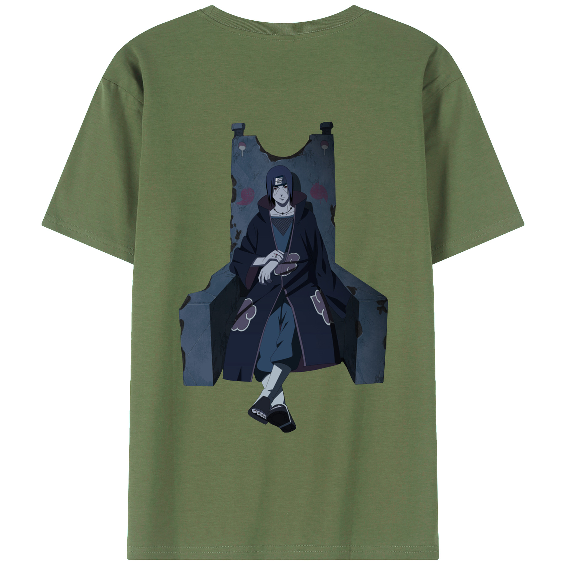 （画像用） NARUTO -ナルト- うちは イタチ Uchiha Itachi 綿100％ メンズ半袖Tシャツ（バックプリント） 通気性